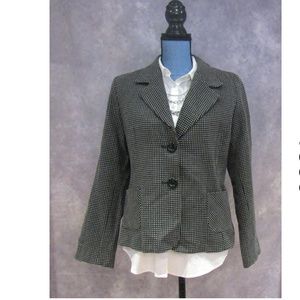 1830 Elegant Black & Gray Fully Lined Blazer Sz L